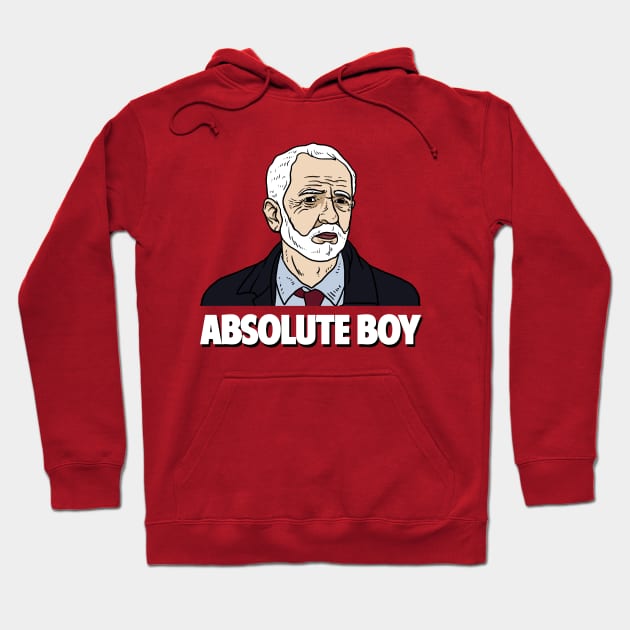 Jeremy Corbyn Absolute Boy Hoodie by dumbshirts